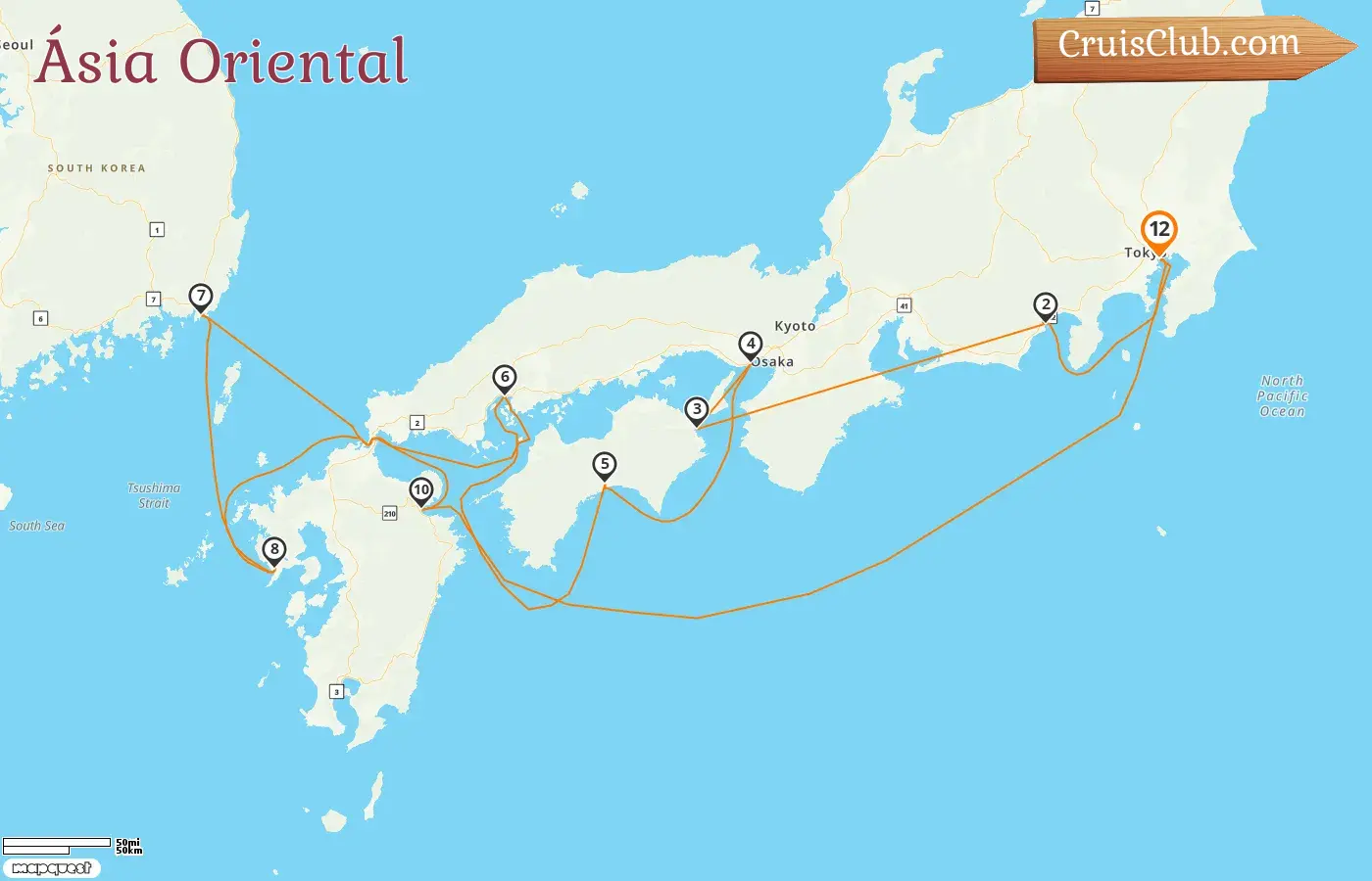 Cruzeiro no Leste da Ásia saindo de Tóquio a bordo do navio Seven Seas Explorer com visitas ao Japão e à Coreia do Sul por 12 dias