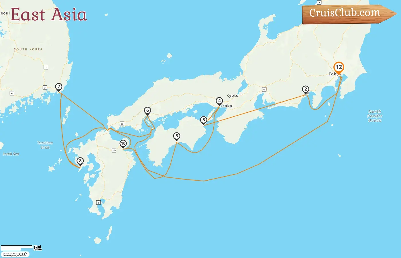 Cruise in the East Asia from Tokyo aboard Seven Seas Explorer ship with visits to Japan and South Korea for 12 days
