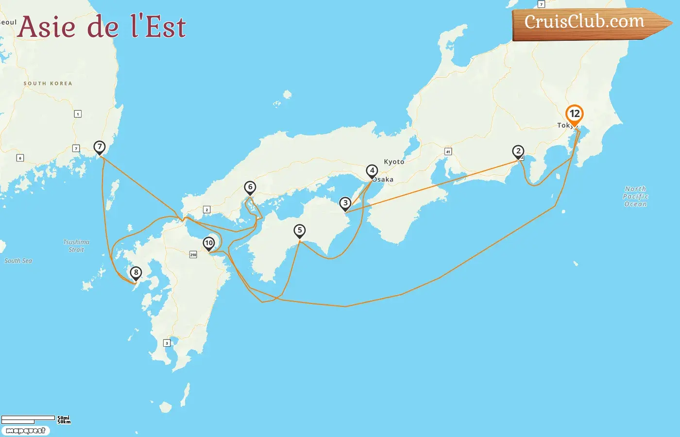 Croisière en Asie de l`Est au départ de Tokyo à bord du navire Seven Seas Explorer avec des visites au Japon et en Corée du Sud pendant 12 jours