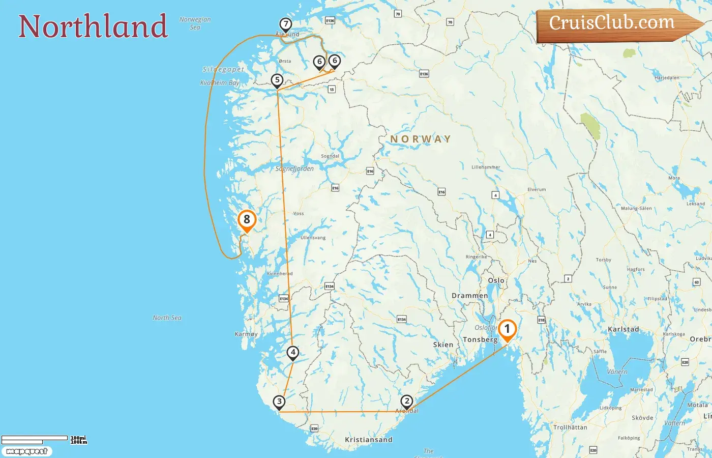 Cruise in the Northland from Fredrikstad to Mountains aboard Le Lapérouse ship with visits to Norway for 8 days