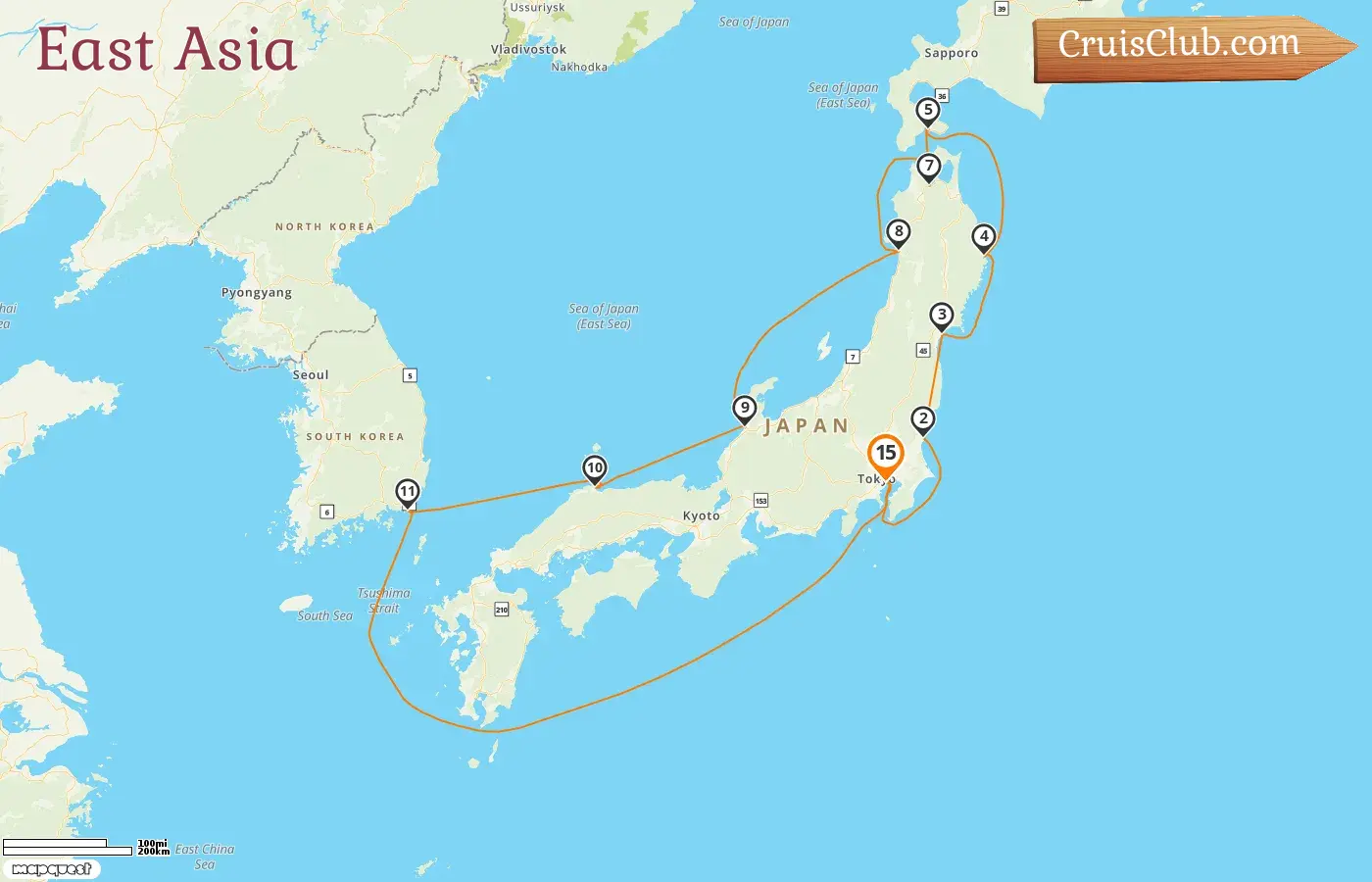 Cruise in the East Asia from Tokyo aboard Seven Seas Explorer ship with visits to Japan and South Korea for 15 days