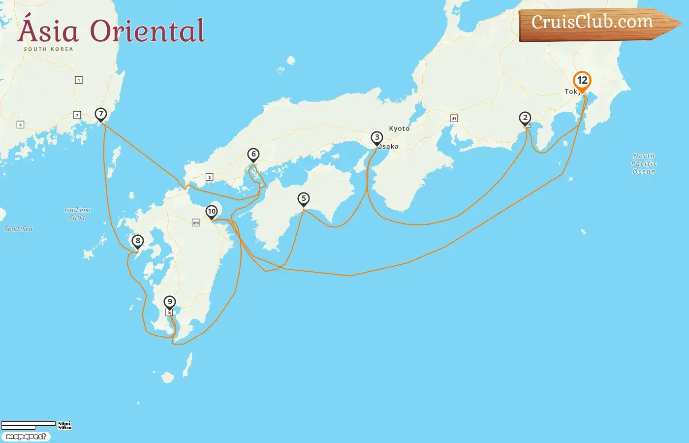 Cruzeiro no Leste da Ásia saindo de Tóquio a bordo do navio Seven Seas Explorer com visitas ao Japão e à Coreia do Sul por 12 dias