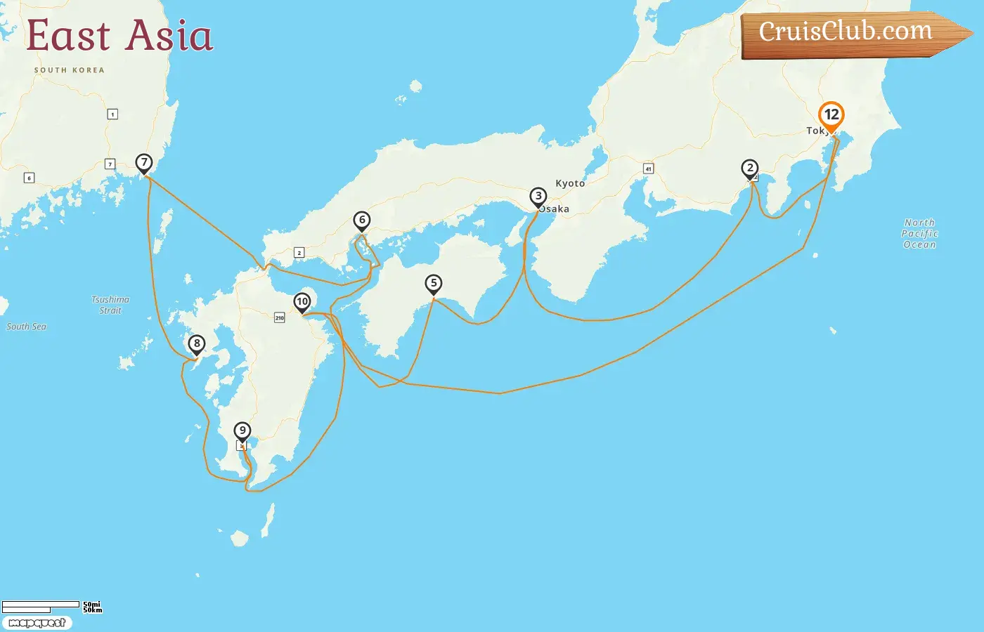 Cruise in the East Asia from Tokyo aboard Seven Seas Explorer ship with visits to Japan and South Korea for 12 days
