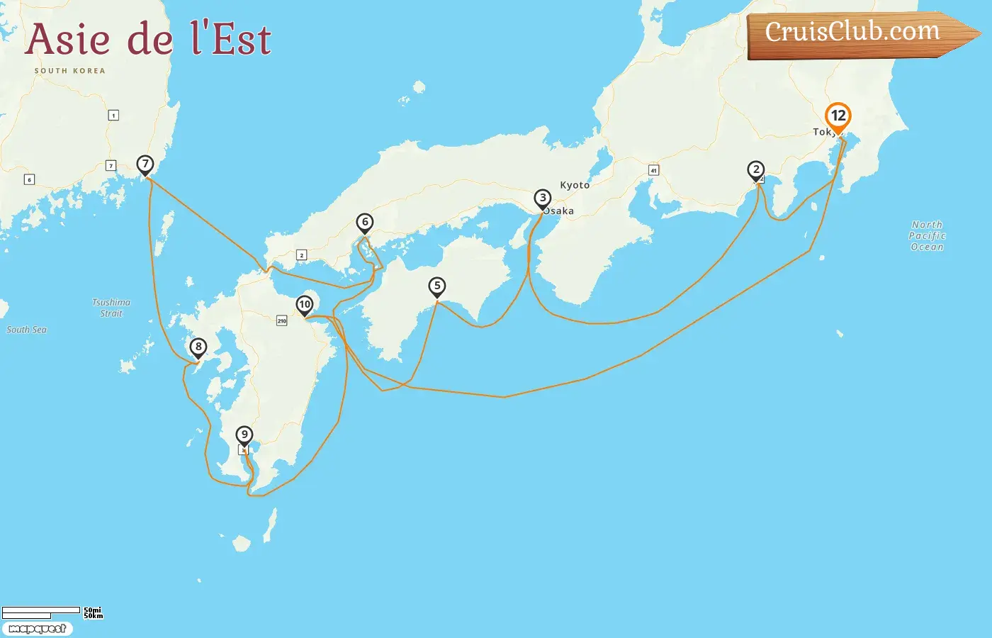 Croisière en Asie de l`Est au départ de Tokyo à bord du navire Seven Seas Explorer avec des visites au Japon et en Corée du Sud pendant 12 jours