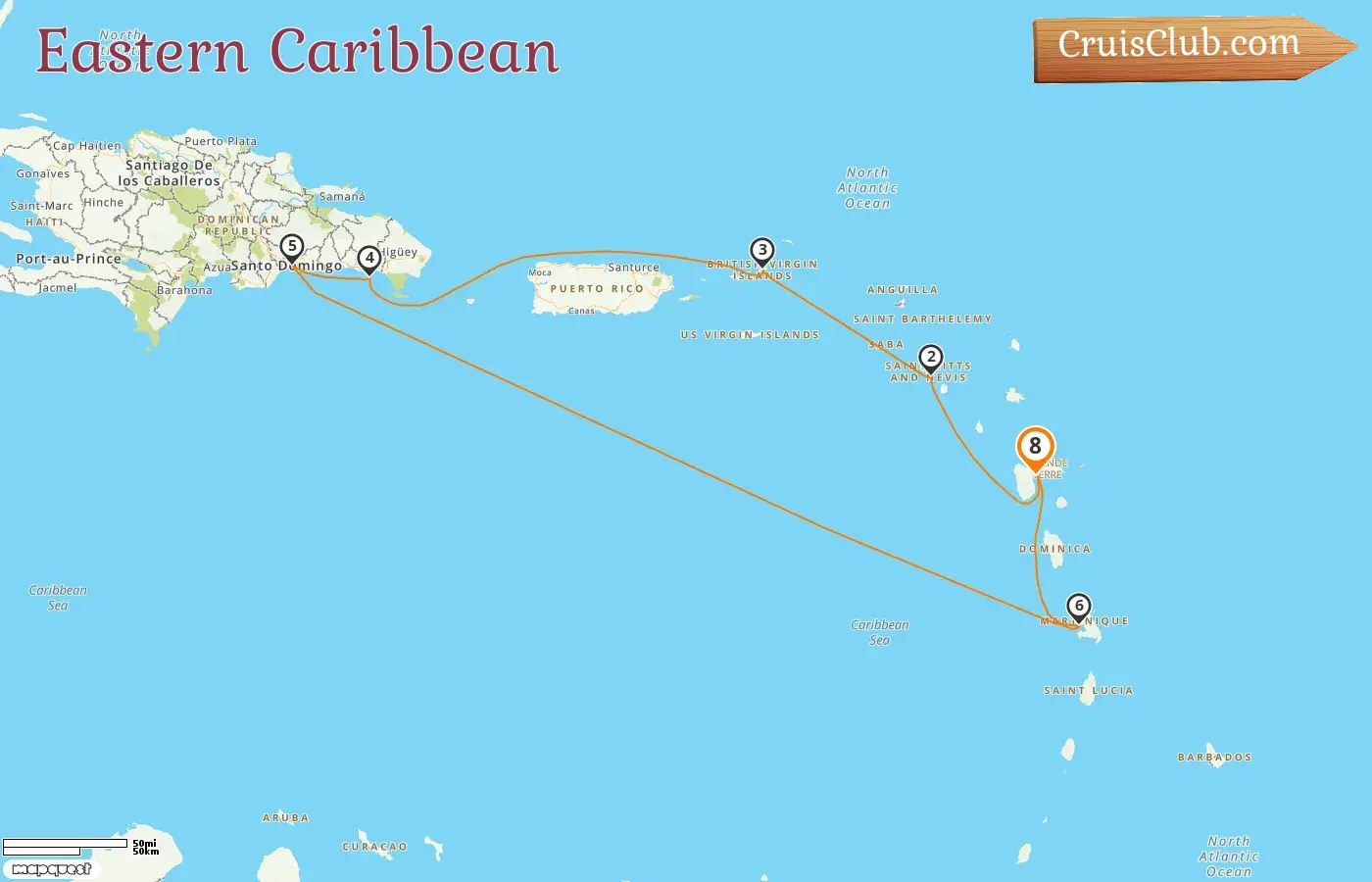 Cruise in the Eastern Caribbean from Pointe-à-Pitre aboard Costa Favolosa ship with visits to Guadeloupe and Dominican Republic for 8 days