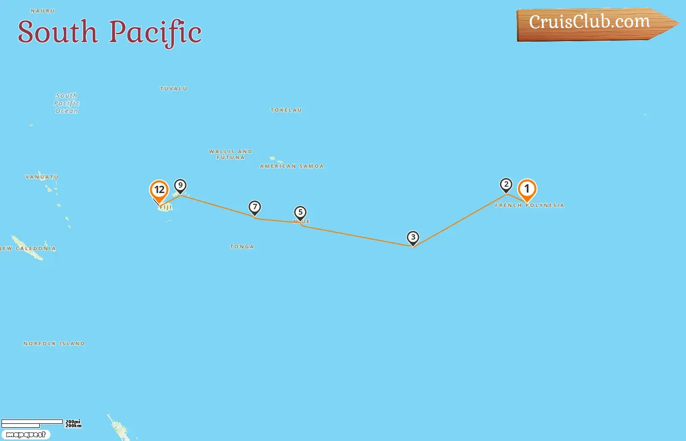 Cruise in the South Pacific from Papeete to Lautoka aboard Seven Seas Splendor ship with visits to French Polynesia, Cook Islands, Niue, Tonga, and Fiji for 12 days