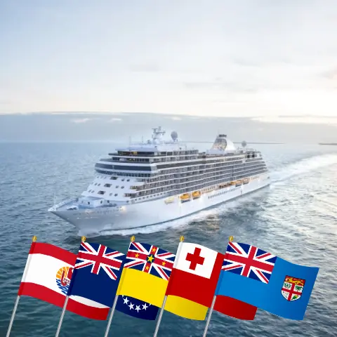 Cruise in the South Pacific from Papeete to Lautoka aboard Seven Seas Splendor ship with visits to French Polynesia, Cook Islands, Niue, Tonga, and Fiji for 12 days