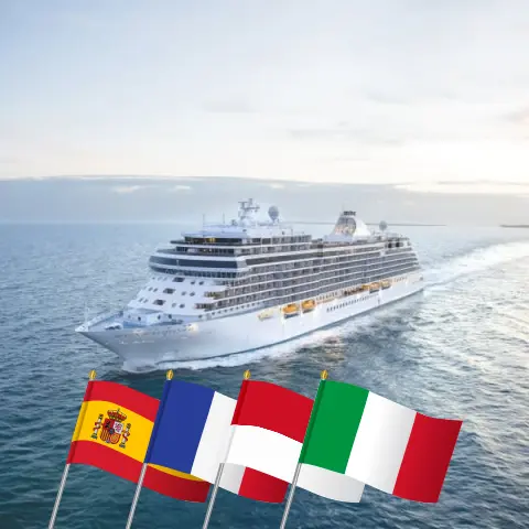Croisière en Méditerranée de Lisbonne à Civitavecchia à bord du navire Seven Seas Splendor avec des escales en Espagne, au Maroc, en France, à Monaco et en Italie pendant 15 jours