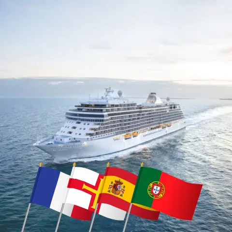 Cruise in the Western Europe from Southampton to Lisbon aboard Seven Seas Splendor ship with visits to France, Guernsey, Spain, and Portugal for 14 days