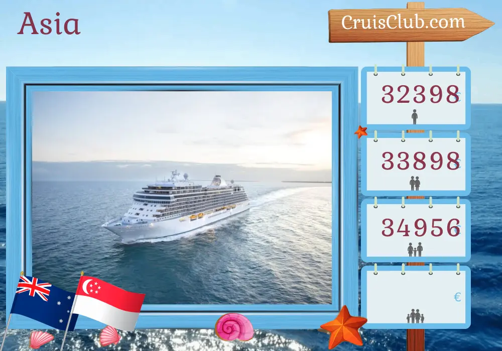 Crucero "Esplendor de los Siete Mares" de Melbourne a Singapur con visitas a Australia, Indonesia y Singapur durante 22 días