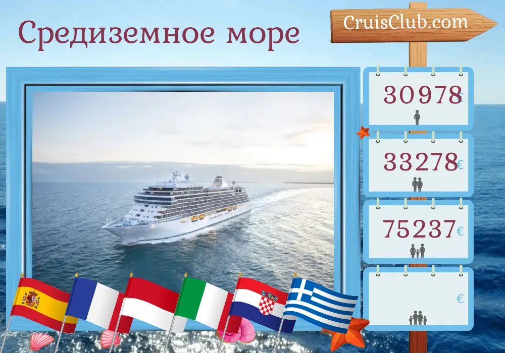 Круиз по Средиземному морю от Лиссабона до Стамбула на корабле Seven Seas Splendor с посещением Испании, Марокко, Франции, Монако, Италии, Хорватии, Греции и Турции продолжительностью 24 дня