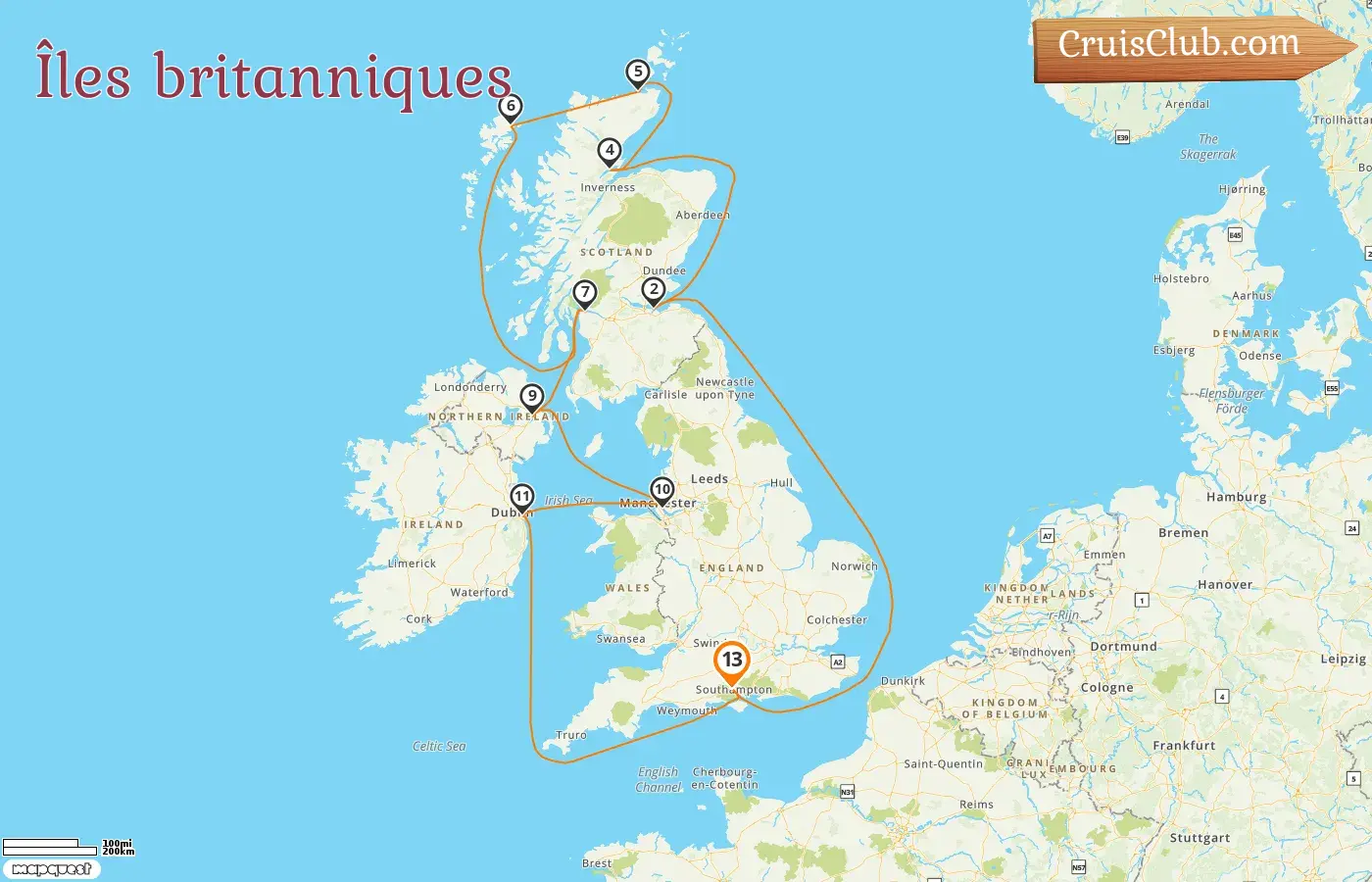 Croisière dans les îles britanniques depuis Southampton à bord du navire Seven Seas Splendor avec des escales en Irlande pendant 13 jours