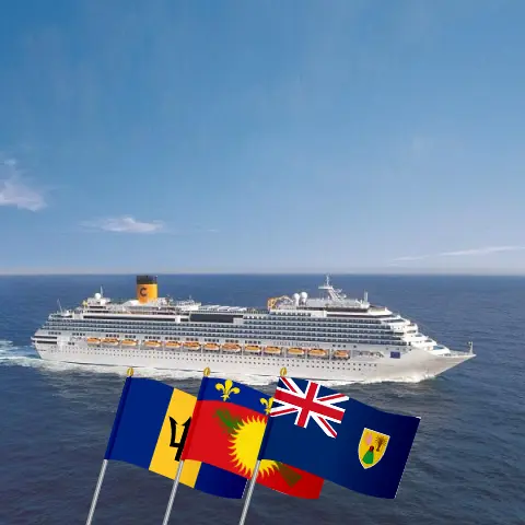 Cruise in the Eastern Caribbean from La Romana aboard Costa Fascinosa ship with visits to Barbados, Guadeloupe, and Dominican Republic for 15 days