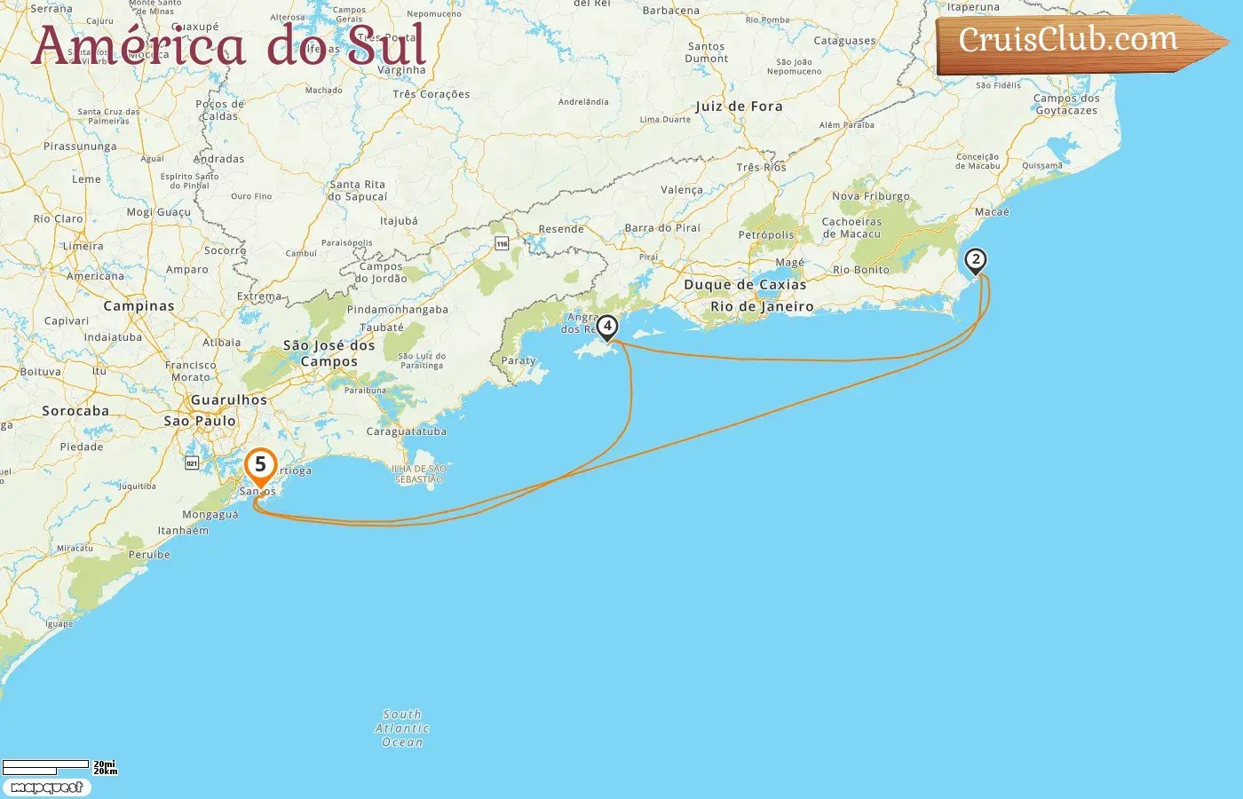 Cruzeiro na América do Sul a bordo do navio MSC Sinfonia com visitas ao Brasil por 5 dias