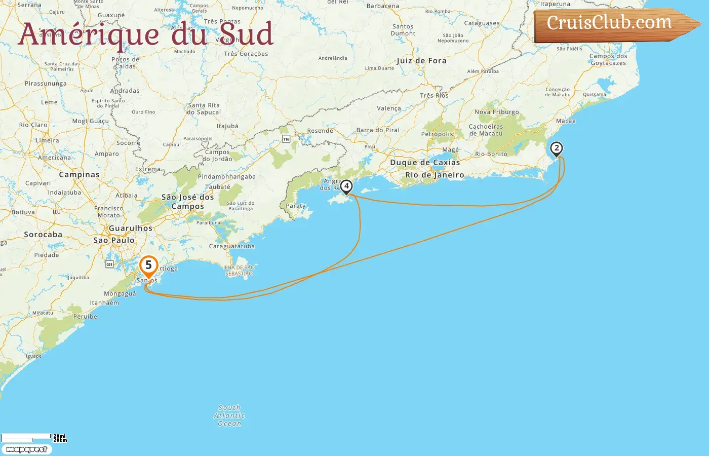 Croisière en Amérique du Sud depuis les Saints à bord du navire MSC Sinfonia avec escales au Brésil pendant 5 jours