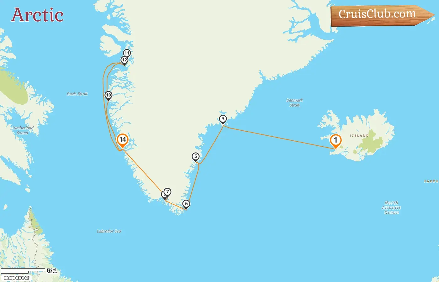 Cruise in the Arctic from Reykjavik to Nuuk aboard Le Lyrial ship with visits to Greenland for 14 days