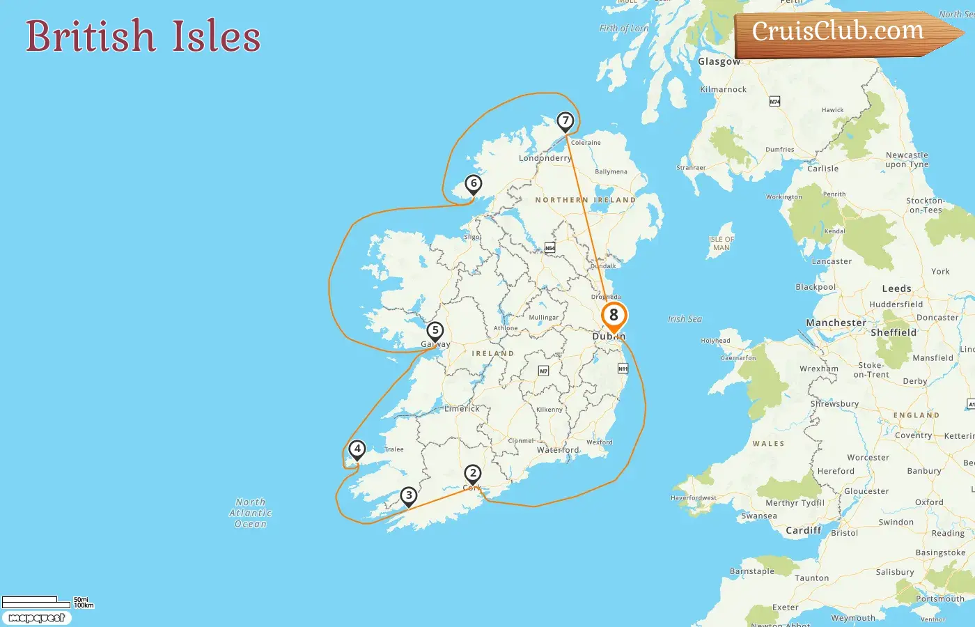 Cruise in the British Isles from Dublin aboard L`Austral ship with visits to Ireland for 8 days