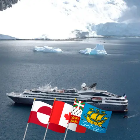 Cruise in the Arctic from Kangerlussuaq to Halifax aboard L`Austral ship with visits to Greenland, Canada, and Saint Pierre and Miquelon for 18 days