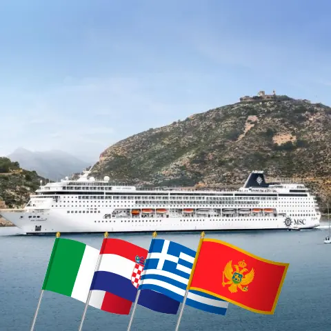 Cruise in the Mediterranean from Marghera to Brindisi aboard MSC Armonia ship with visits to Italy, Croatia, Greece, and Montenegro for 6 days