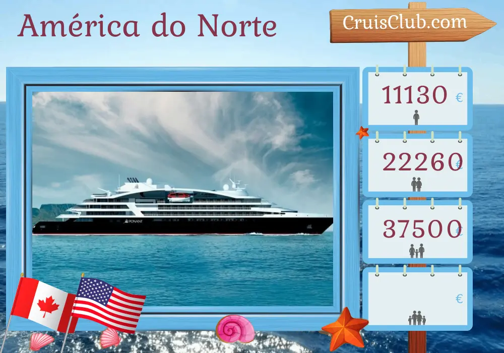 Cruzeiro na América do Norte de Toronto para Boston a bordo do navio Le Bellot com visitas ao Canadá e EUA por 14 dias