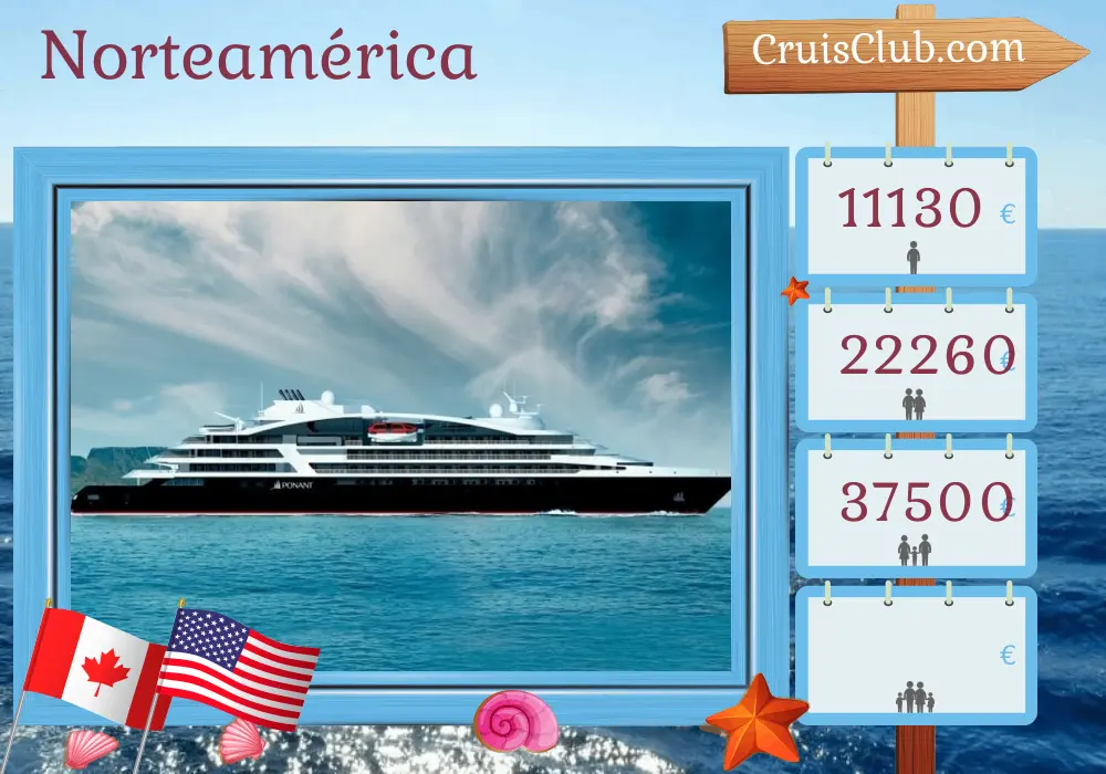 Crucero en Norteamérica de Toronto a Boston a bordo del barco Le Bellot con visitas a Canadá y Estados Unidos por 14 días