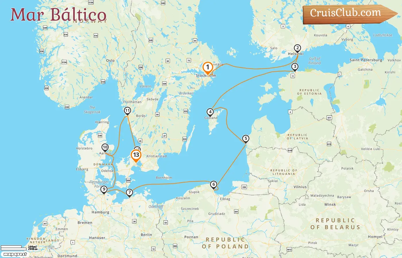 Cruzeiro no Mar Báltico de Estocolmo a Copenhague a bordo do navio Seven Seas Voyager com visitas à Suécia, Finlândia, Estônia, Letônia, Polônia, Alemanha e Dinamarca por 13 dias