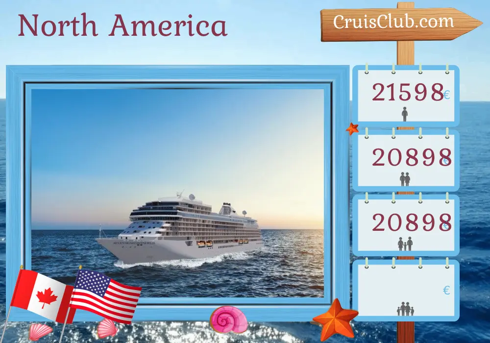 Cruise in the North America from Montreal to New York aboard Seven Seas Grandeur ship with visits to Canada and USA for 12 days