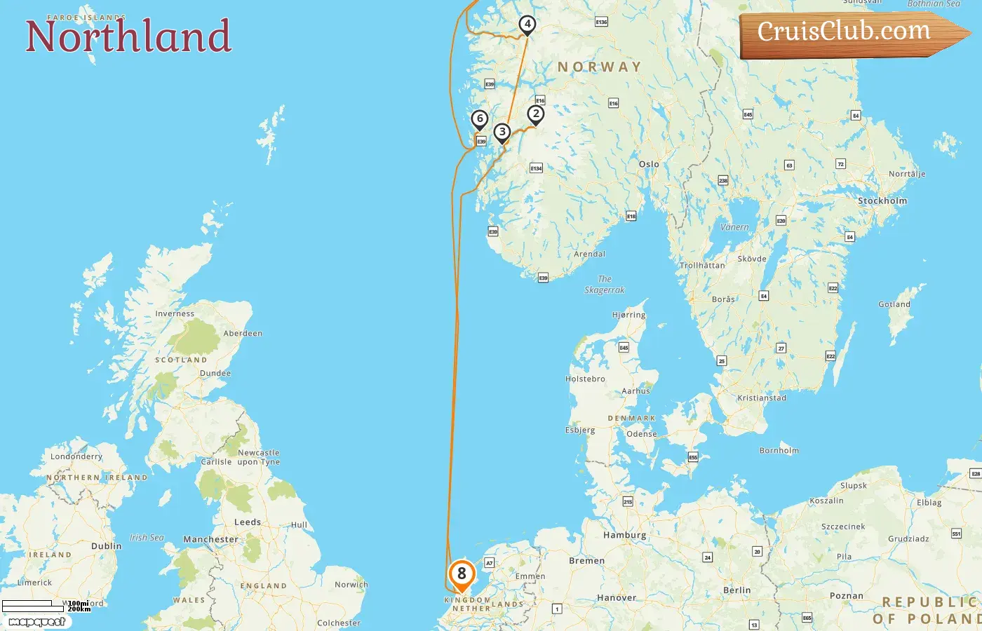 Cruise in the Northland from Amsterdam aboard Zuiderdam ship with visits to Netherlands and Norway for 8 days