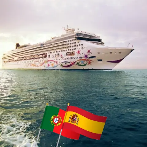 Cruise in the Atlantic from Lisbon aboard Norwegian Star ship with visits to Portugal, Spain, and Morocco for 11 days