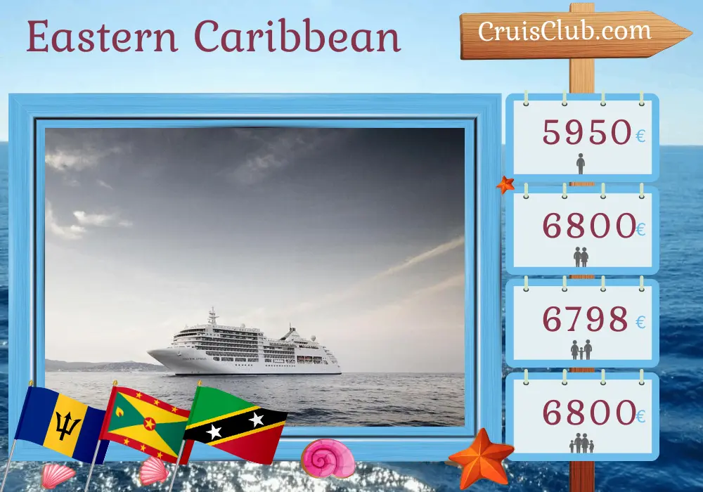 Kreuzfahrt in der östlichen Karibik von Bridgetown nach Saint John an Bord des Schiffes Silver Spirit mit Besuchen in Barbados, Grenada, St. Kitts und Nevis sowie Puerto Rico für 8 Tage