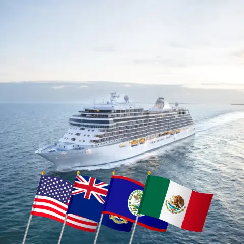 Cruise in the Western Caribbean from Galveston aboard Seven Seas Splendor ship with visits to USA, Cayman Islands, Honduras, Belize, and Mexico for 12 days