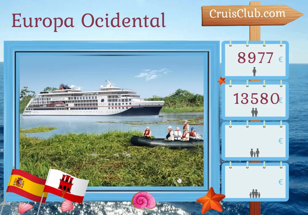 Cruzeiro pela Europa Ocidental de Sevilha a Santa Cruz de Tenerife a bordo do navio HANSEATIC spirit com visitas à Espanha, Gibraltar e Marrocos por 13 dias