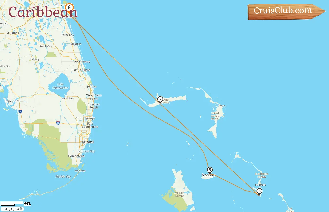 Cruise in the Caribbean from Port Canaveral / Orlando aboard Carnival Freedom ship with visits to USA and Bahamas for 6 days