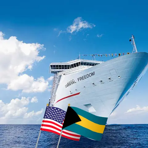 Cruise in the Caribbean from Port Canaveral / Orlando aboard Carnival Freedom ship with visits to USA and Bahamas for 6 days