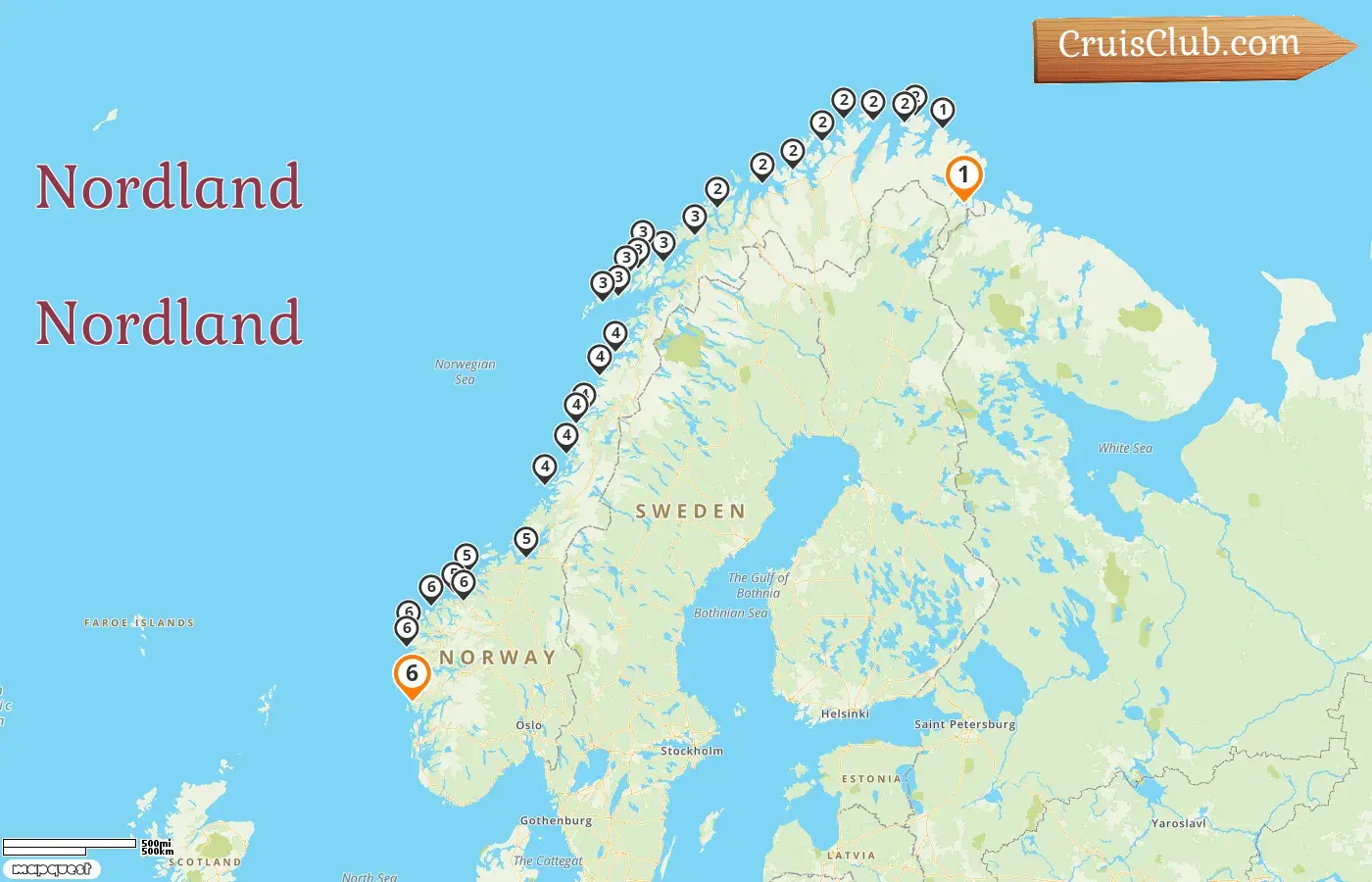 Cruzeiro no Norte de Kirkenes até as Montanhas a bordo do navio Havila Capella com visitas à Noruega por 6 dias