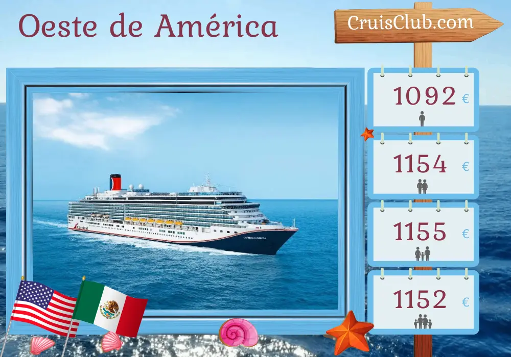 Crucero en el oeste de América desde San Francisco a bordo del barco Carnival Luminosa con visitas a EE.UU. y México durante 6 días
