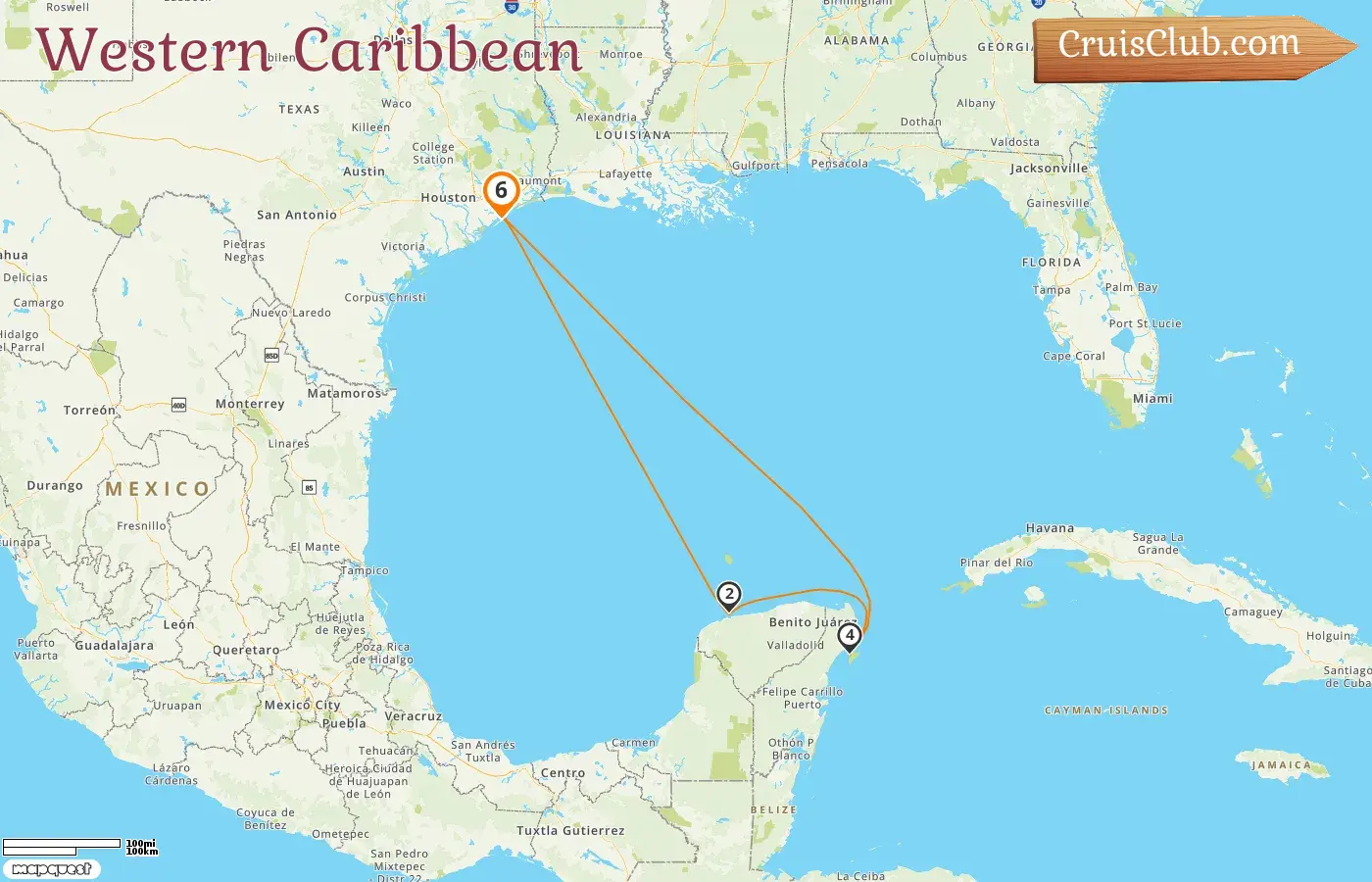 Cruise in the Western Caribbean from Galveston aboard Carnival Breeze ship with visits to USA and Mexico for 6 days