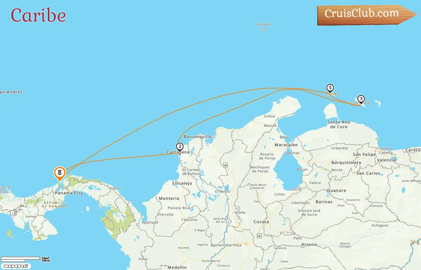 Cruzeiro no Caribe de Colônia a bordo do navio Grandeur of the Seas com visitas ao Panamá, Colômbia, Curaçao e Aruba por 8 dias