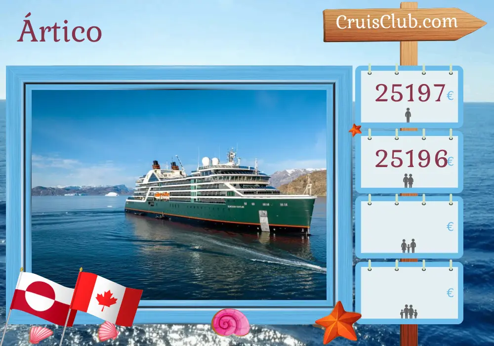 Cruzeiro no Ártico de Kangerlussuaq a bordo do navio Seabourn Venture com visitas à Groenlândia e Canadá por 15 dias