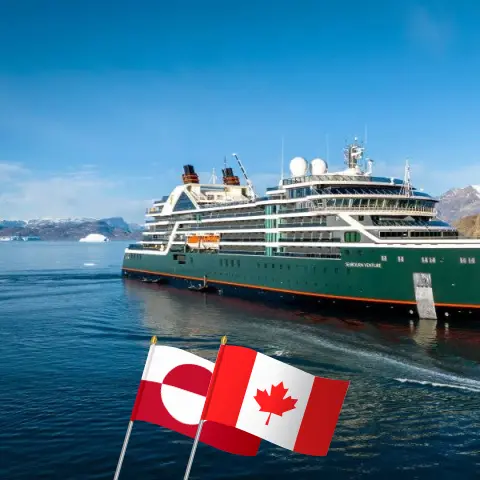 Cruise in the Arctic from Kangerlussuaq aboard Seabourn Venture ship with visits to Greenland and Canada for 15 days