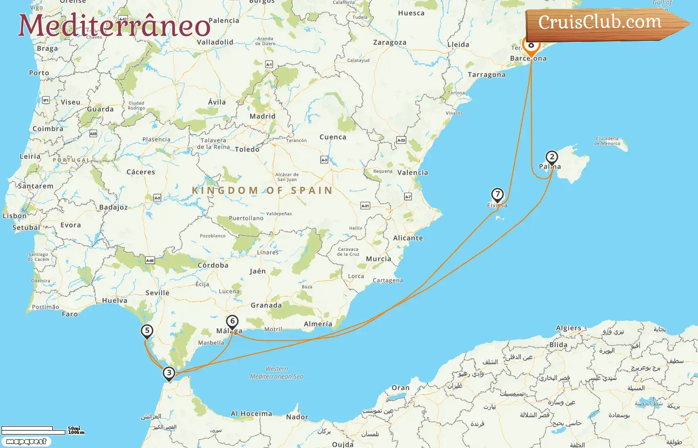 Cruzeiro no Mediterrâneo a partir de Barcelona a bordo do navio Celebrity Xcel com visitas à Espanha e Marrocos por 8 dias