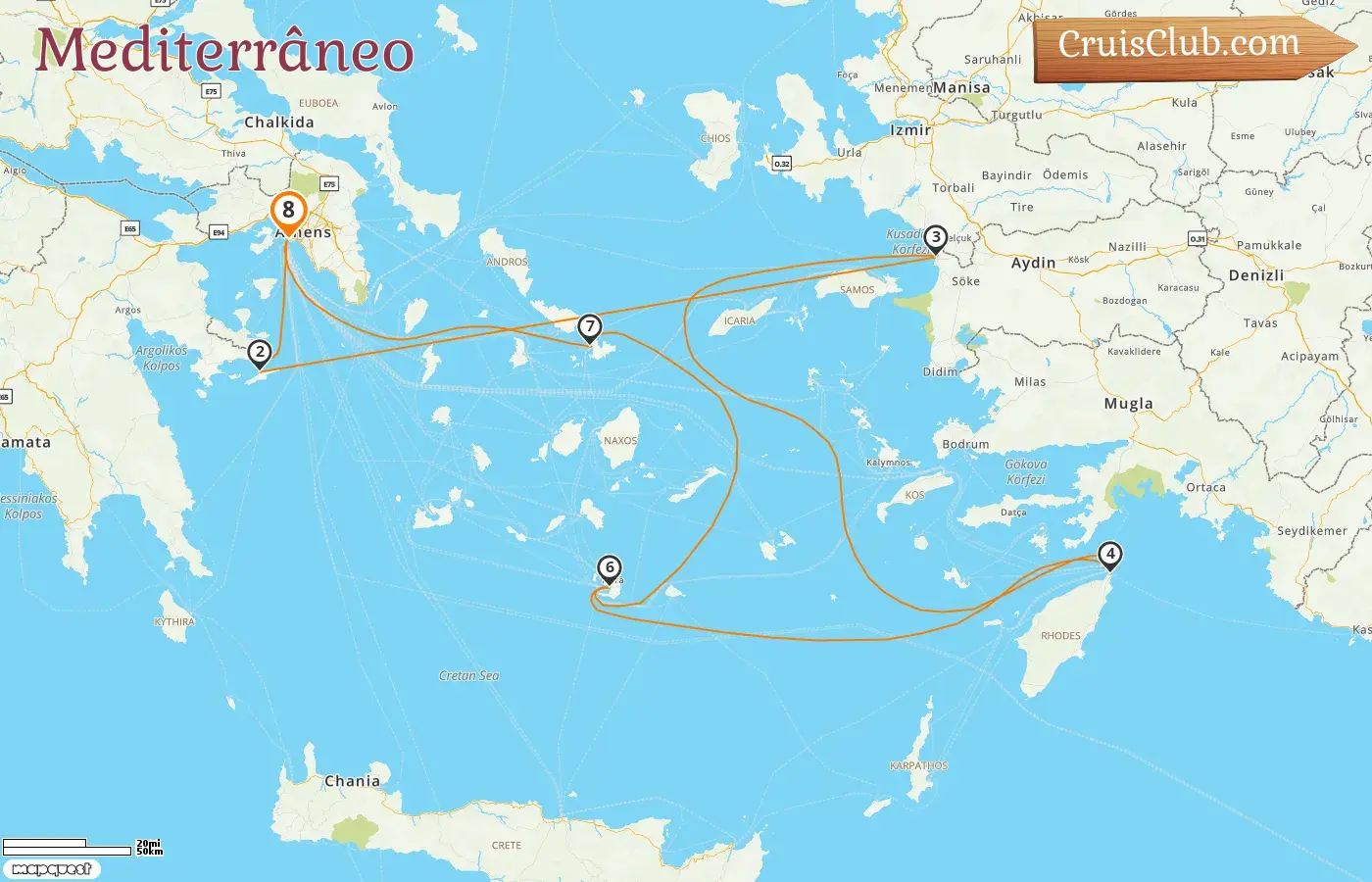 Cruzeiro no Mediterrâneo a partir de Pireu a bordo do navio Celebrity Infinity com visitas à Grécia e Turquia por 8 dias