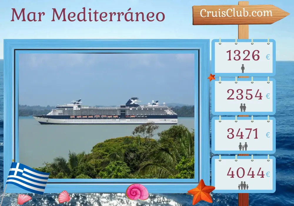 Crucero por el Mediterráneo desde El Pireo a bordo del barco Celebrity Infinity con visitas a Grecia y Turquía durante 8 días