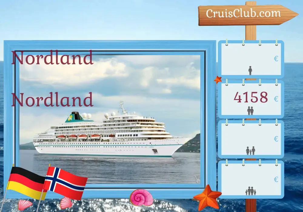 Cruzeiro no Norte a partir de Bremerhaven a bordo do navio Amera com visitas à Alemanha e Noruega por 9 dias