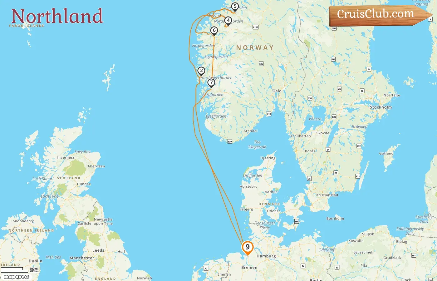 Cruise in the Northland from Bremerhaven aboard Amera ship with visits to Germany and Norway for 9 days