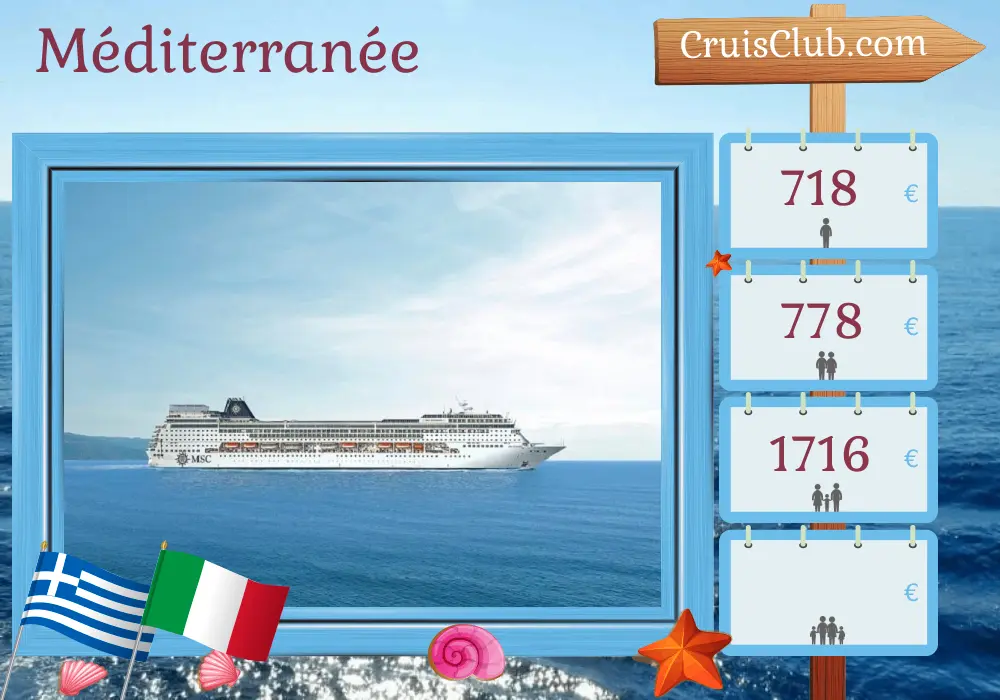 Croisière en Méditerranée d`Istanbul à Bari à bord du navire MSC Sinfonia avec des visites en Turquie, en Grèce et en Italie pendant 6 jours