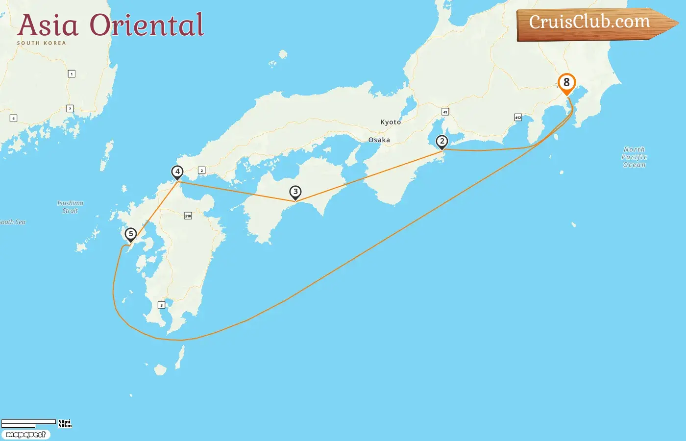 Crucero por el Este de Asia desde Yokohama a bordo del barco Diamond Princess con visitas a Japón durante 8 días