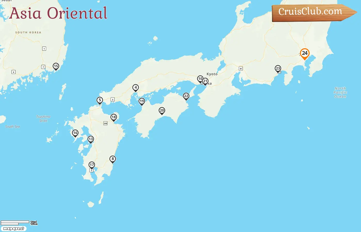 Crucero por Asia Oriental desde Yokohama a bordo del barco Diamond Princess con visitas a Japón y Corea del Sur por 24 días