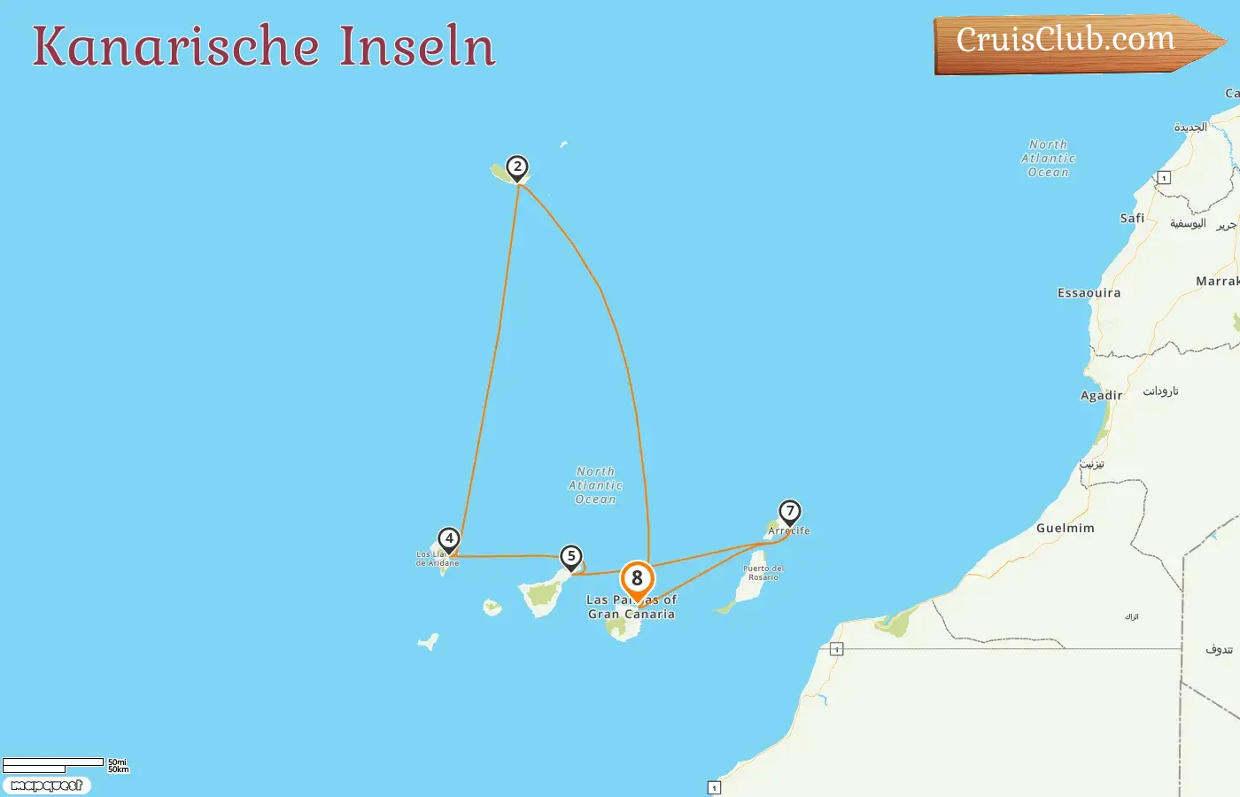 Kreuzfahrt auf den Kanarischen Inseln ab Las Palmas an Bord des Mein Schiff Relax-Schiffs mit Stops in Spanien für 8 Tage