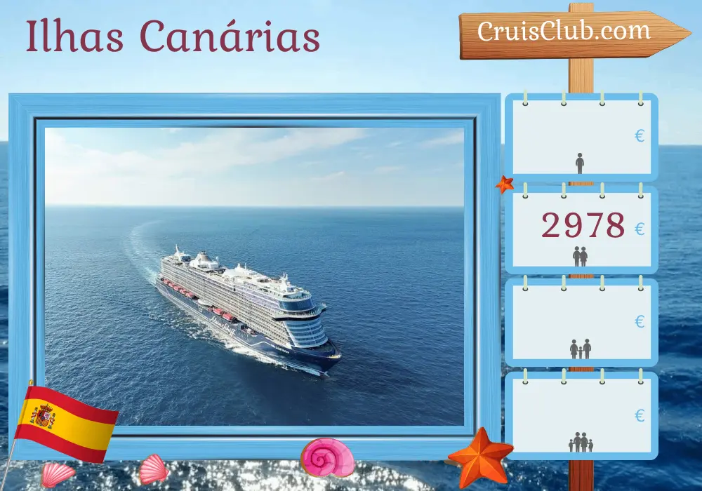 Cruzeiro nas Ilhas Canárias a partir de Las Palmas a bordo do navio Mein Schiff Relax com visitas a Espanha por 8 dias